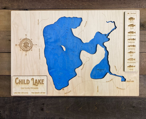 Child - Wood Engraved Map