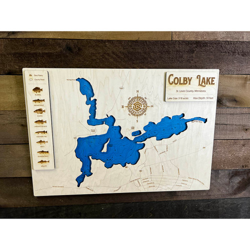 Colby - Wood Engraved Map