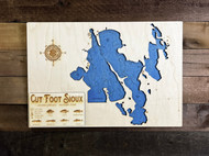 Cut Foot Sioux - Wood Engraved Map