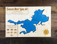 Eagles Nest #2 - Wood Engraved Map