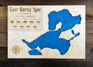 East Battle - Wood Engraved Map