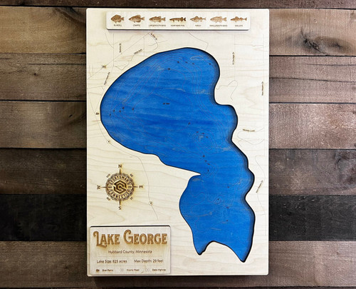 George (788 acres) - Wood Engraved Map