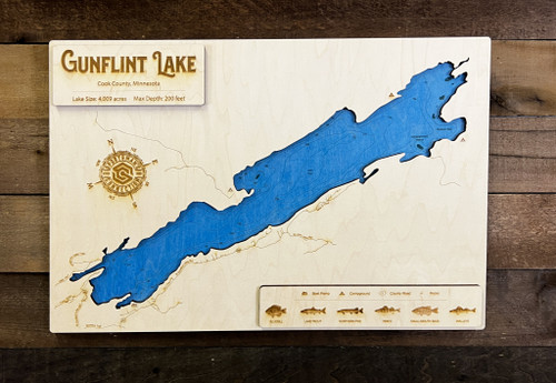 Gunflint - Wood Engraved Map