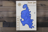 Island (1142 acres) - Wood Engraved Map