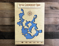 Little Cormorant - Wood Engraved Map
