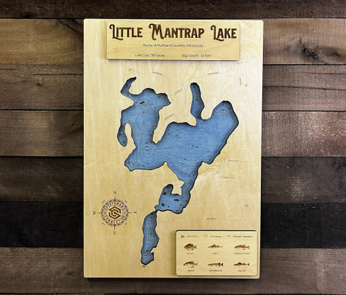 Little Mantrap - Wood Engraved Map