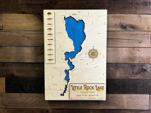 Little Rock - Wood Engraved Map
