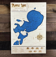 Maple (815 acres) - Wood Engraved Map