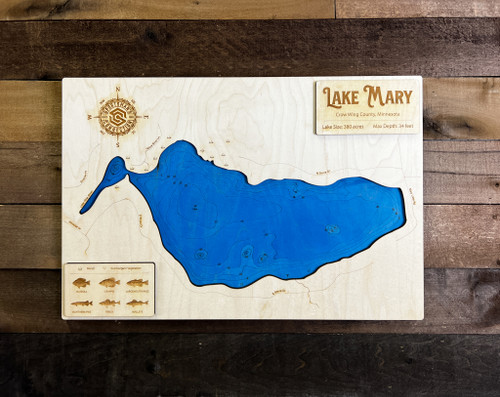 Mary (380 acres) - Wood Engraved Map
