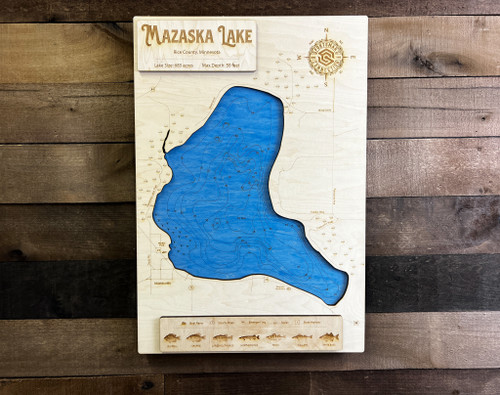 Mazaska - Wood Engraved Map