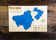 Moose (by Deer) - Wood Engraved Map