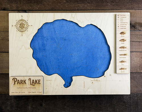 Park - Wood Engraved Map