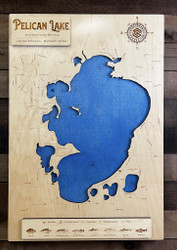 Pelican (8253 acres) - Wood Engraved Map