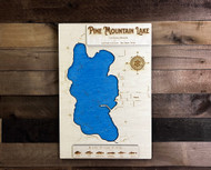 Pine Mountain - Wood Engraved Map
