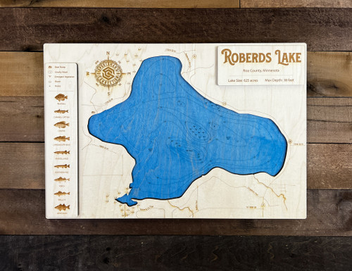 Roberds - Wood Engraved Map