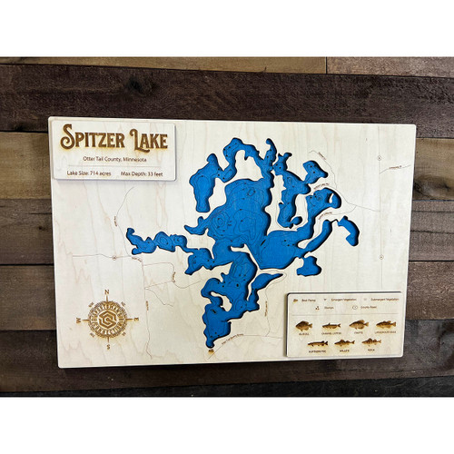 Spitzer - Wood Engraved Map