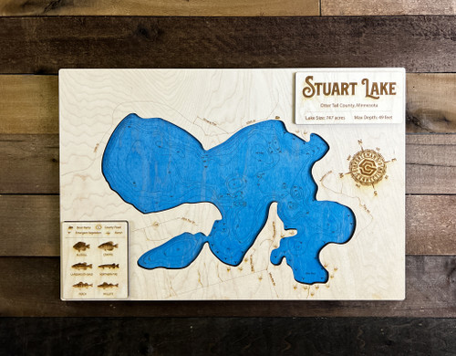 Stuart - Wood Engraved Map