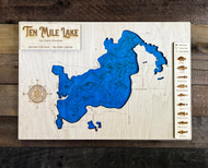Ten Mile - Wood Engraved Map