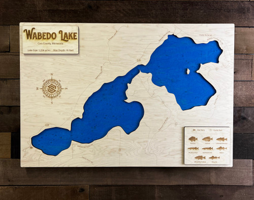 Wabedo - Wood Engraved Map