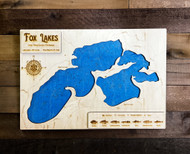 Fox Lakes (East & West) - Wood Engraved Map