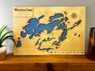 Whitefish - Wood Engraved Map