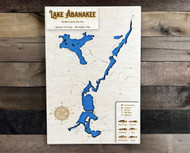 Abanakee - Wood Engraved Map