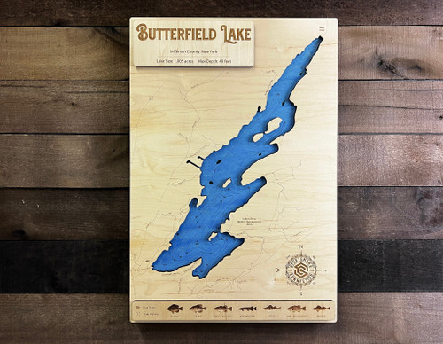 Butterfield (1005 acres) - Wood Engraved Map