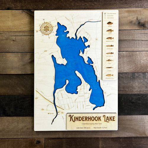 Kinderhook - Wood Engraved Map