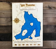 Lake Mahopac - Wood Engraved Map