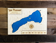 Pleasant, Lake - Wood Engraved Map