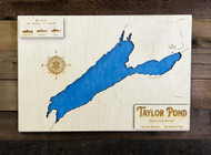 Taylor Pond - Wood Engraved Map