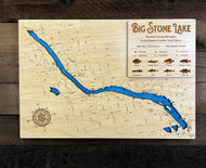 Big Stone (12,610 acres) - Wood Engraved Map
