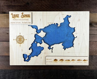 Lake Sinai - Wood Engraved Map