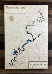 Melton Hill Lake - Wood Engraved Map