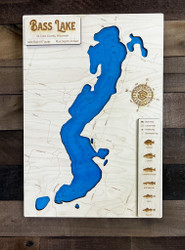 Bass (417 acres) - Wood Engraved Map