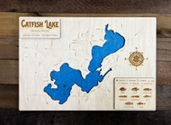 Catfish (Eagle River Chain) - Wood Engraved Map