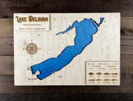 Delavan - Wood Engraved Map