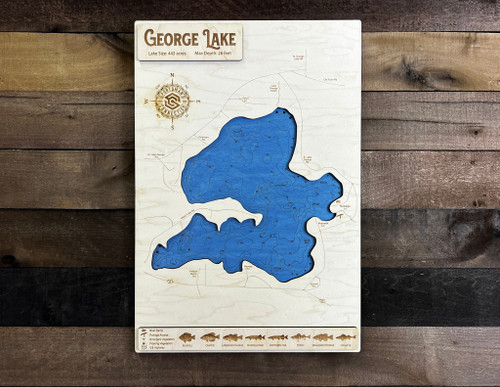 George (446 acres) - Wood Engraved Map