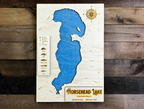 Horsehead (367 acres) - Wood Engraved Map