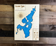Island (1023 acres) - Wood Engraved Map