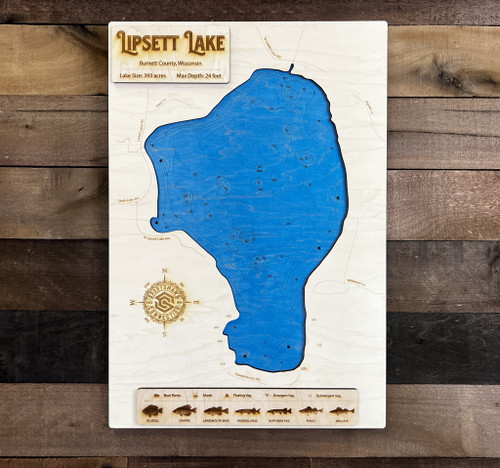 Lipsett - Wood Engraved Map