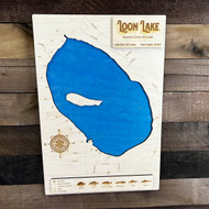 Loon (327 acres) - Wood Engraved Map