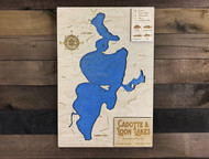Loon/Cadotte (354 acres) - Wood Engraved Map