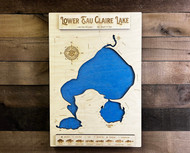Lower Eau Claire - Wood Engraved Map