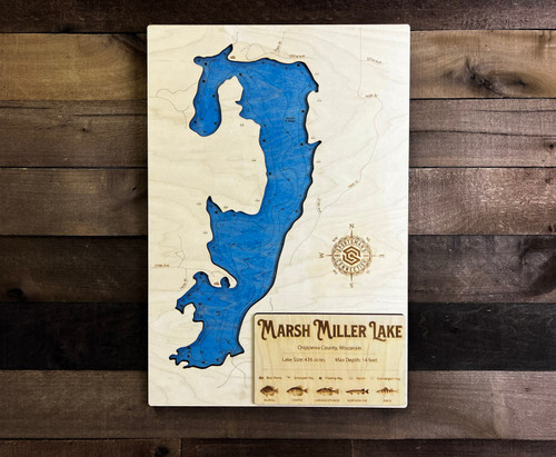 Marsh Miller - Wood Engraved Map