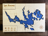Nokomis (2,433 acres) - Wood Engraved Map