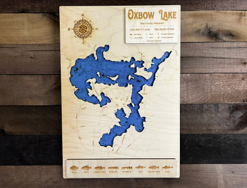 Oxbow - Wood Engraved Map