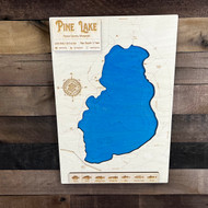 Pine (1,670 acres) - Wood Engraved Map