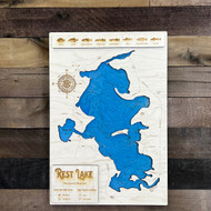 Rest  (Manitowish Chain) - Wood Engraved Map