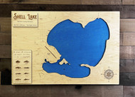 Shell (2580 acres) - Wood Engraved Map